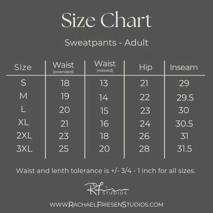 BE KIND SweatPANTS - ADULT SIZES - Preorder/Made to Order