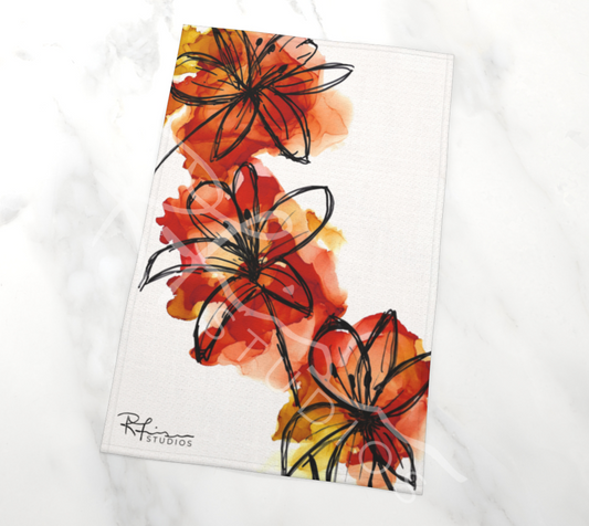 Dish Towel/Tea Towel/Kitchen Towel - OG Prairie Lily (Abstract) - IN STOCK