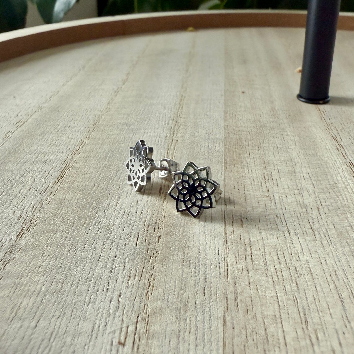 Flower/Lotus Stud Earrings - Hypoallergenic Surgical Stainless Steel