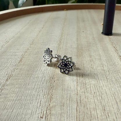 Flower/Lotus Stud Earrings - Hypoallergenic Surgical Stainless Steel