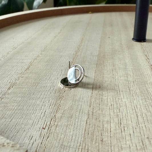 Half+Half Double Circle 10mm Stud Earrings - Hypoallergenic Surgical Stainless Steel