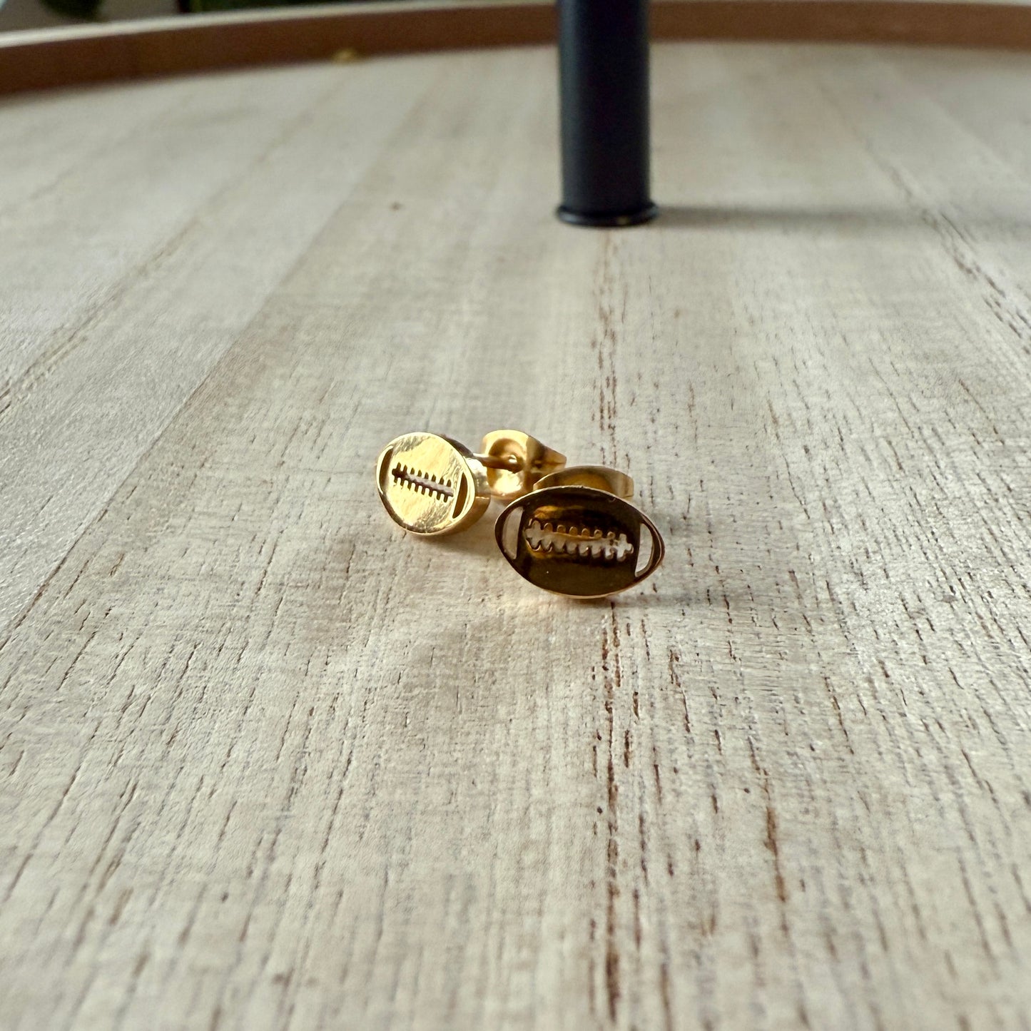 Football Stud Earrings - Hypoallergenic Surgical Stainless Steel