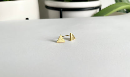 Solid Triangle 8mm Stud Earrings - Hypoallergenic Surgical Stainless Steel