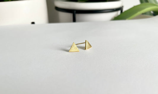 Solid Triangle 8mm Stud Earrings - Hypoallergenic Surgical Stainless Steel