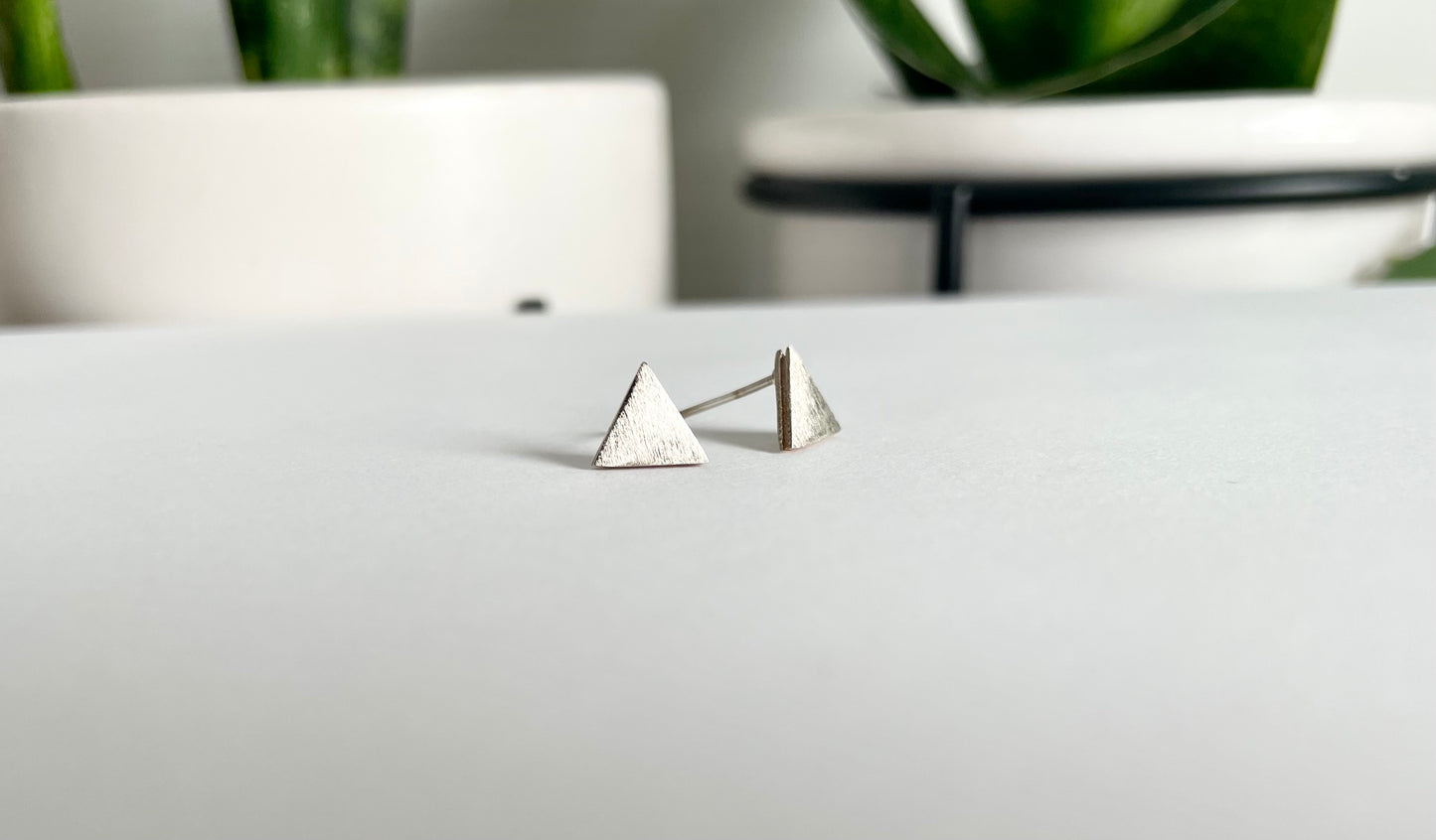 Solid Triangle 8mm Stud Earrings - Hypoallergenic Surgical Stainless Steel