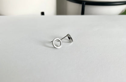 Circle 8mm Stud Earrings - Hypoallergenic Surgical Stainless Steel
