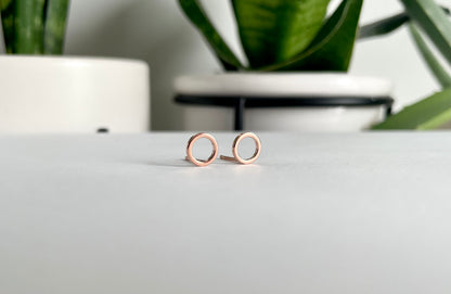 Circle 8mm Stud Earrings - Hypoallergenic Surgical Stainless Steel