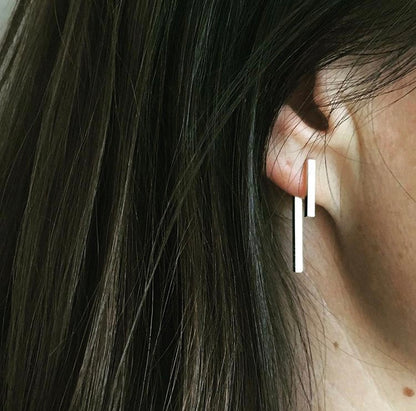 Double Bar Stud Earrings - Hypoallergenic Surgical Stainless Steel