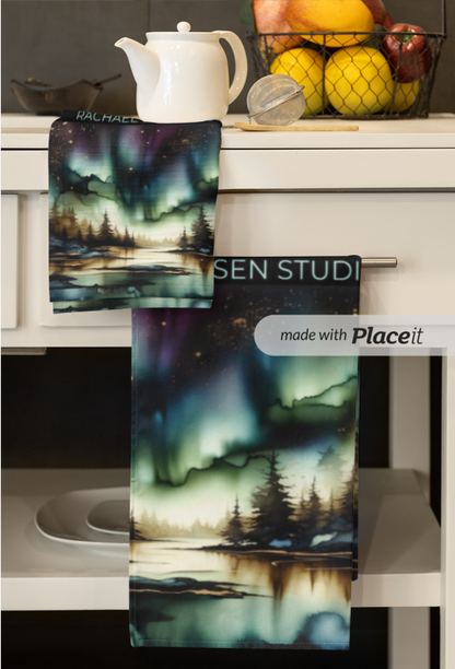 Kitchen Towel/Dish Towel/Tea Towel - Monsoon Skies - Doubled