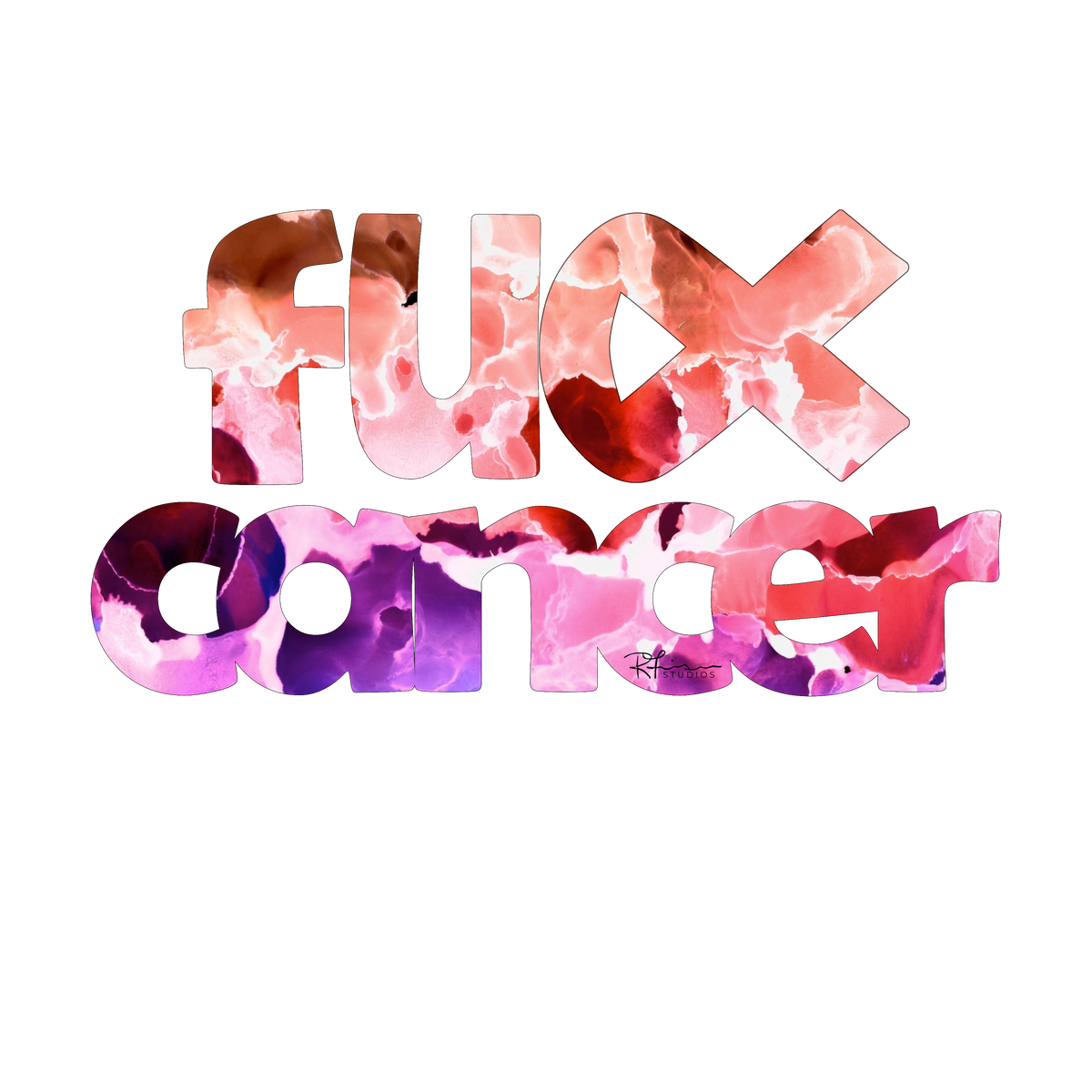 F*CK Cancer - Sticker - Pink & Purple
