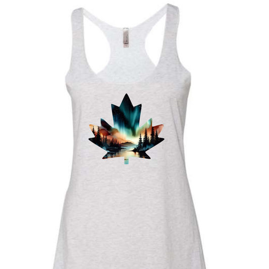Tank Top - Sienna Glow Northern Lights Maple Leaf - PREORDER