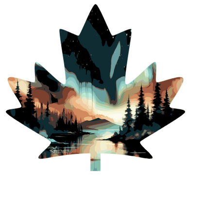 Canada Maple Leaf - "Sienna Glow 2.0" Painting - Apparel