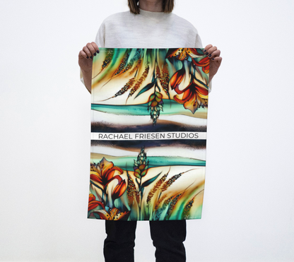 Kitchen Towel/Dish Towel/Tea Towel - 1.5 Lilies and Some Weird Wheat - Doubled Up - MADE TO ORDER