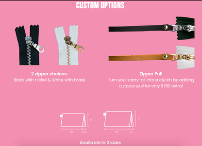 Beauty Bag - 10" and 12" - Veil - Made to Order