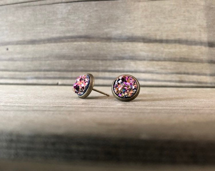Magenta Gold on Bronze - 8mm Stone