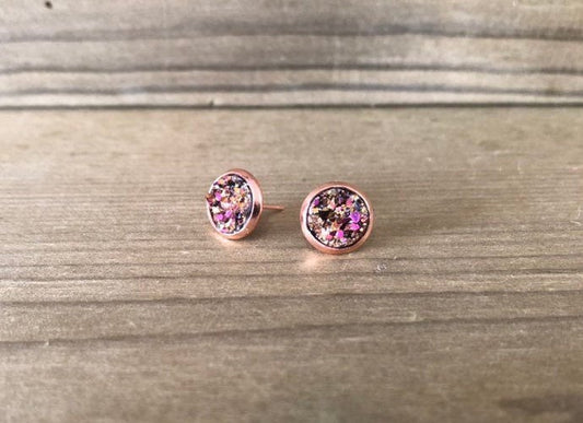 Magenta Gold - 8mm Stone on Rose Gold
