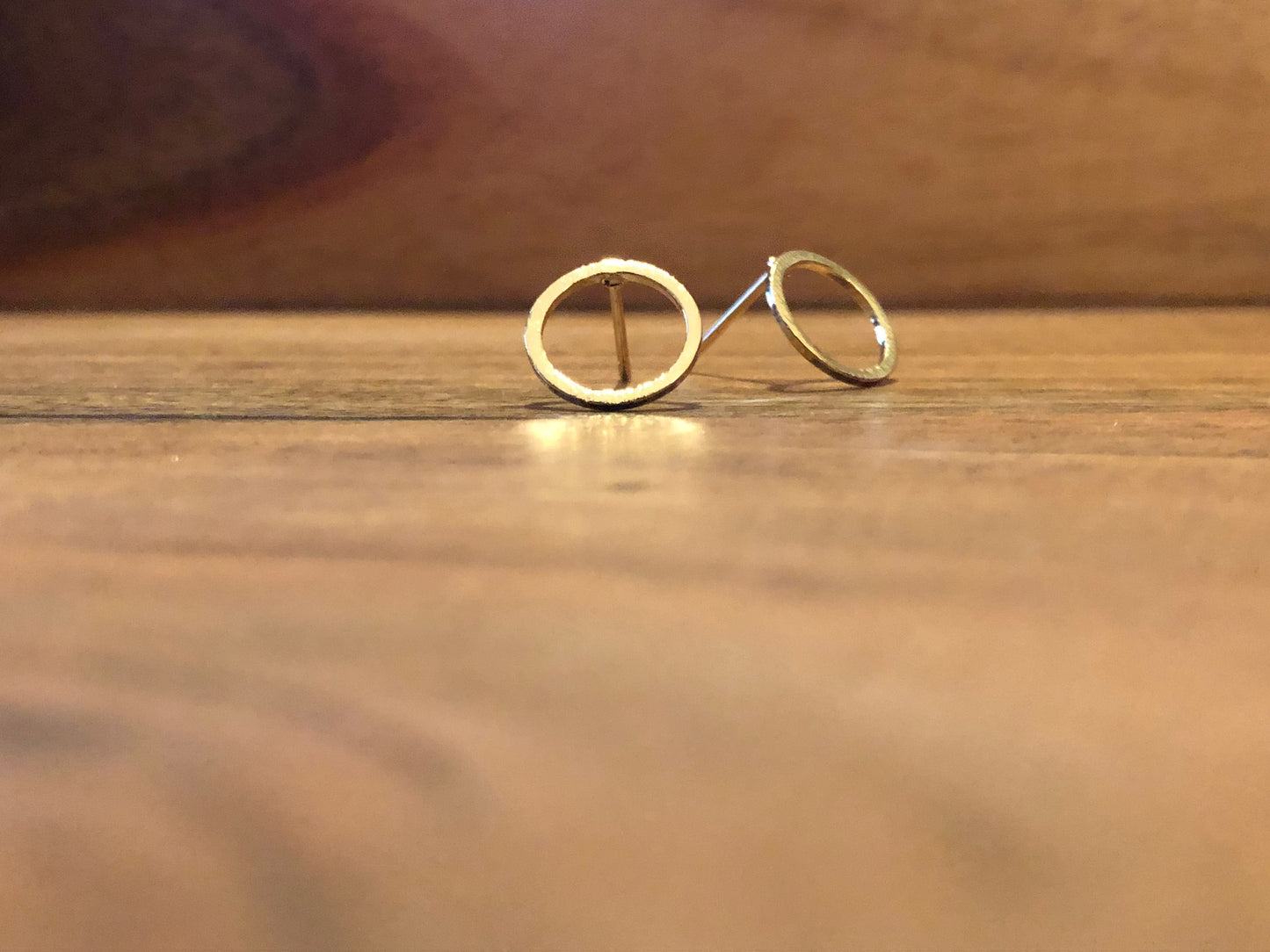 Circle Stud Earrings - Gold Finish