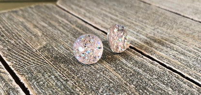 Blush Druzy Stud Earrings - 8mm on Surgical Grade Stainless Steel
