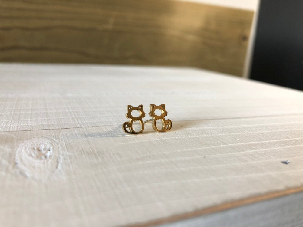 Kitten Stud Earrings