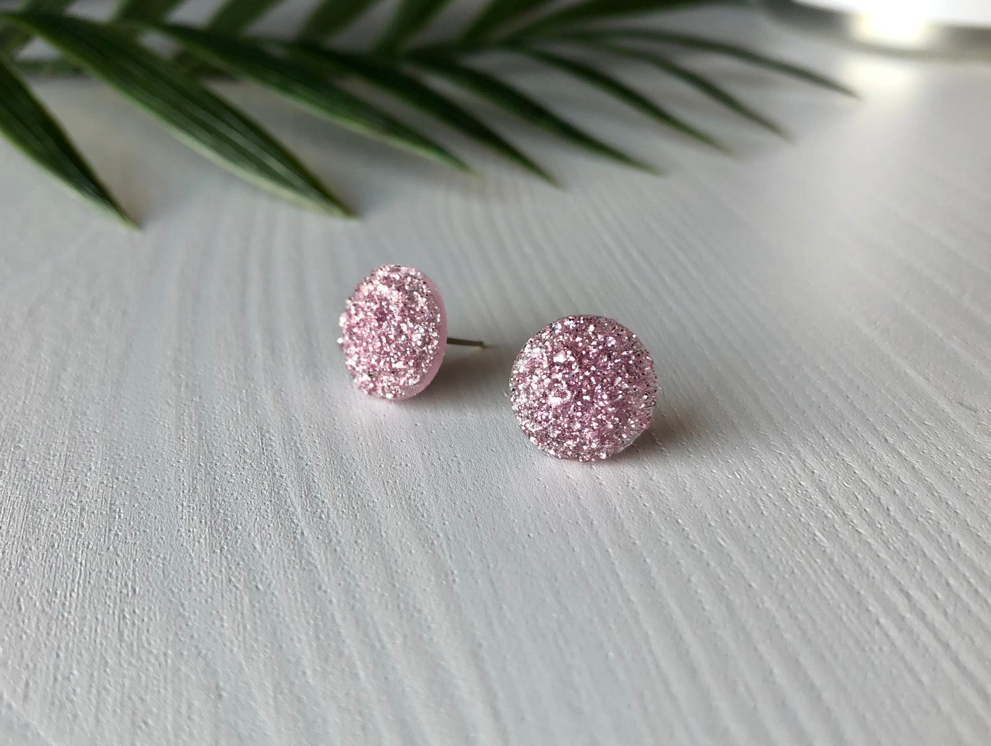 Wisteria Sparkle Stud Earrings - 12mm on Stainless Steel Posts.